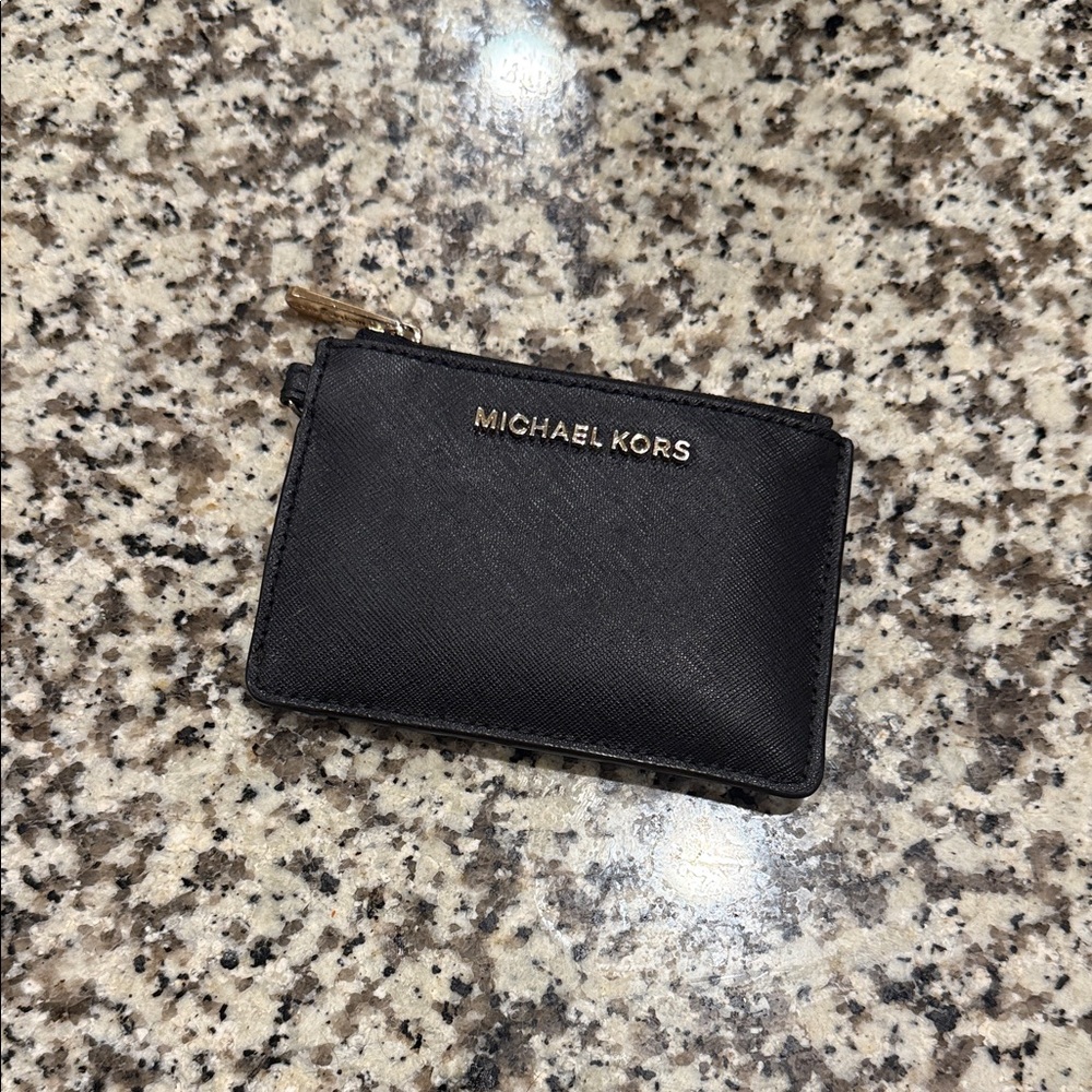 Michael Kors Black and Gold Card Wallet
